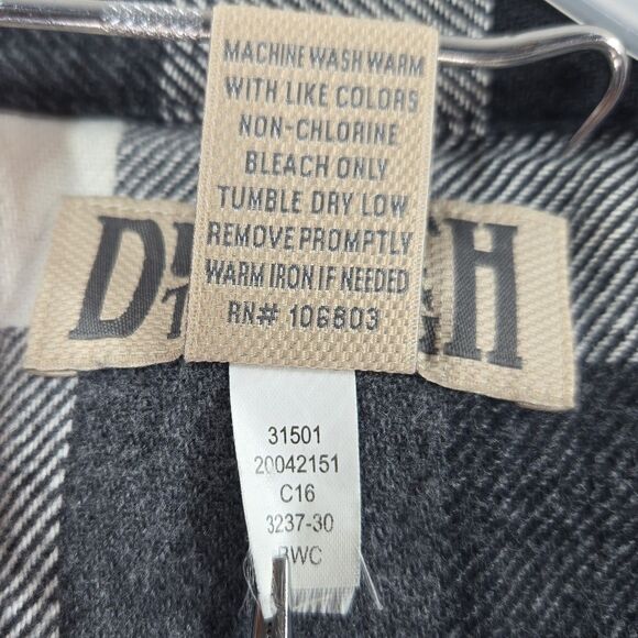 Duluth Trading Co Flapjack Fleece-Lined Shirt Jacket Black White Plaid Men's XL - Picture 8 of 12